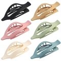Set of 6 matte oval hair clips in assorted Morandi colors for versatile hair styling - Set 18 (Pack of 6)