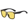 Gafas de sol polarizadas con montura negra mate y lentes amarillas transparentes - Talla única / Marco Negro/Lente Amarilla de Visión Nocturna