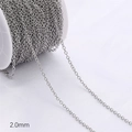 2.0mm silver-colored 14K gold-filled O-chain for DIY jewelry making and necklace extensions - 2.0mm Round Cable Chain Platinum Plated / 1 Meter/Pack