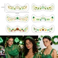 6 sheets St. Patrick's Day clover face tattoos for festive party makeup looks - 6 Sheets St. Patrick's Day Beer Festival Freckle Stickers Set (QB013-018)