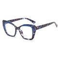 Blauwe cat-eye brilmontuur met schildpadpatroon en blauwlichtfilter voor dames - Blauw Schildpad