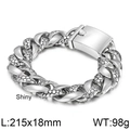 Pulsera para hombre en acero inoxidable plateado, patrón serpiente, 215x18mm, pulido - Estilo de Piel de Serpiente de Alta Resistencia(KB43741-D) / 215mm*18mm