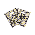 Gift shopping bag featuring yellow daisies pattern on black background for boutiques - Black Daisy Print Style (35) / 95 Pieces/Pack