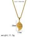 Luxurious 18k gold plated conch shell pendant necklace with crystal inlay and twist chain - Sea Snail Zirconia Necklace (TN6971-CZ-G) / Gold
