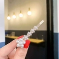 Elegant flower-shaped hair clip with white pearls for a sweet aesthetic look - Dotted Pearl 5-Flower