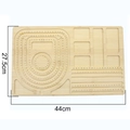 Top view of bamboo bead design board with carved scale rulers and jewelry storage slots - Bamboo / Style C Bamboo Board (44x27.5cm)