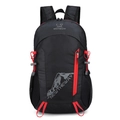 Foldable black and red sports backpack with ripstop nylon for outdoor hiking and running - Black