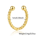 Dettaglio dell'orecchino a clip in argento 925 placcato oro con diametro da 1cm - Catena Ritorta / Oro
