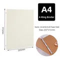 A4 white kraft paper 4-ring binder notebook cover with 235x315mm dimensions - A4 White Kraft Paper Shell (4-Hole)
