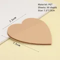 Wasserfeste herzförmige PET-Haftnotizen in Milchteefarbe, 50 Blatt, 7,5x7,5 cm - Milchteefarbenes Herz 50 Blatt