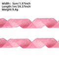 Detalle de cinta de lino sintético rosa con medida de 5cm de ancho y borde rígido - 1m / Rosa