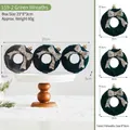 Three-piece set of dark green flocked Christmas wreaths with silver bows and gold clips - 9x8cm / 159-2 Green Wreaths (Pack of 3)