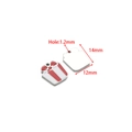 Silver stainless steel Christmas gift box pendant with red and white enamel finish - Gift Box (Single Loop) / 12*14mm (Hole: 1.2mm) (ai-5 Pieces/Pack) / Steel Red