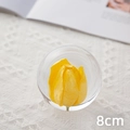 Handcrafted 8cm crystal ball featuring a real yellow tulip flower on lace background - Yellow Tulip Ball 8cm (Kraft Box)