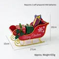 Christmas sleigh decoration with LED lights and gift boxes in red and gold finish - Sleigh With Light