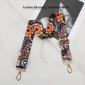 Detail of Phoenix pattern wide guitar strap for bags with adjustable gold metal buckle - Phoenix Pattern - Gold Buckle