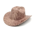 Chapeau de cowboy marron avec texture craquelée et larges bords pour le plein air - M(56-58cm) / Kaki