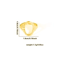 Minimalist 18k gold plated stainless steel ring with irregular hammered texture - Adjustable Open / Hammered Oval Hollow Style (TYGR1569)