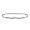 Classic S925 sterling silver tennis bracelet with single row of cubic zirconia stones - Silver 2MM 16.5CM