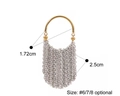 Spherical gold ring with long silver metal chain fringe pendants in US sizes 6, 7, and 8 - Gold Ring Silver Tassel