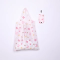 Foldable reusable shopping bag with cute pink bow and polka dot patterns with hook - 16kg / 38*58cm / Bowknot Polka Dots (XC-04)