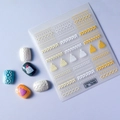 5D embossed knitting pattern nail stickers in white and yellow colors TS-005 - White Yellow Winter Knit Texture (TS-005)