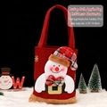 Weihnachts-Geschenkbeutel aus Jute mit Schneemann-Motiv, rote Apfeltasche mit Karo-Hut - Leinengürtel Schneemann