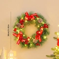 30cm Christmas wreath with Merry Christmas ribbon, pine cones and LED lights - Red Christmas Ball / 30cm / With Light
