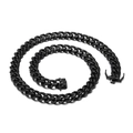 Gepolijste zwarte roestvrijstalen Cubaanse schakelketting met leeuwenkop reliëfsluiting - 50cm*13mm(KN84796-Z) / Zwart