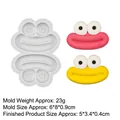 Cartoon big eye face silicone mold for DIY resin accessories and funny charms - 2#B879 Grey