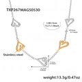 Collana con ciondolo a cuore bicolore in acciaio inossidabile con dati tecnici - Collana a Cuore in Acciaio Bicolore (TXP267)