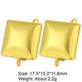 Macro-opname van matte gouden vierkante oorbelonderdelen met 17,5 mm afmetingen en gewichtsdetails - Goud Breed Vierkant (Stijl 18)