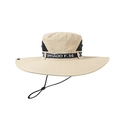Beige wide-brim sun hat with breathable mesh vents and adjustable chin strap - L(58-60cm) / Khaki