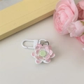 Lotusblüten-Schlüsselanhänger in Rosa und Weiß mit weißem Karabinerverschluss für Taschen - Lotus Stil (Rosa)