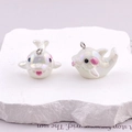 Iridescent white dolphin animal charms for DIY jewelry making and earring accessories - AB Colorful White Dolphin