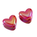 Red iridescent acrylic heart-shaped beads for DIY jewelry making and handmade necklaces - 10Pcs/Pack / Red