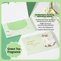 Green tea face oil blotting paper in compact light green box with cat illustration - Green Tea Scent (Cat Pattern)