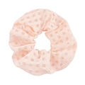 Pink checkered organza hair scrunchie with sheer mesh fabric for elegant ponytails - 13cm Plaid Style / Pink Plaid