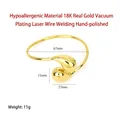 18K gold plated chunky drop earring and ball pendant on a stainless steel open bangle - Waterdrop Bangle / Inner Diameter 67mm / Gold