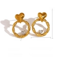 Orecchini a cuore intrecciati placcati in oro 18 carati con cristalli per donna - Stile Cuore Torsadé Oro (SE010265)