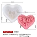 Stampo in silicone per candele a cuore con tulipani o sapone fatto a mano con misure - Cuore d'Amore del Tulipano 1