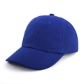 Detail view of the breathable eyelets and fine twill cotton texture on navy baseball cap - Sapphire Blue