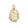 Exquisite 18K gold plated oval butterfly pendant with love you wildly engraving - Gold Engraved Letter Pendant