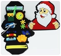 Felt busy board for toddlers featuring black board with zippers and Santa Claus figure - Santa Claus Learning Board / 24*28