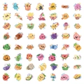 Set de 63 pegatinas de comida de dibujos animados con lindos emojis dibujados a mano - Estilo Graffiti De Comida / 60 Piezas/Paquete