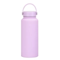 Matte lavender purple 1L stainless steel water bottle with carry handle and screw lid - Lavender