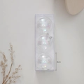 Three 8cm iridescent transparent Christmas balls ornaments in clear packaging box - Iridescent Transparent 8cm 3pcs