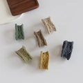 Set of 6 colorful knitted elastic hair ties with hollow diamond weave pattern for women - Rhombus Braid 6Pcs Set
