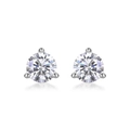 S925 sterling silver three-prong martini setting stud earrings with brilliant cut cubic zirconia - E12954-5.0mm/0.5 Carat with GRA Certificate