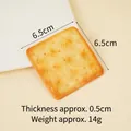 Realistic PVC square cream cracker keychain in golden brown with 6.5x6.5cm dimensions - Square Cracker - Model Only